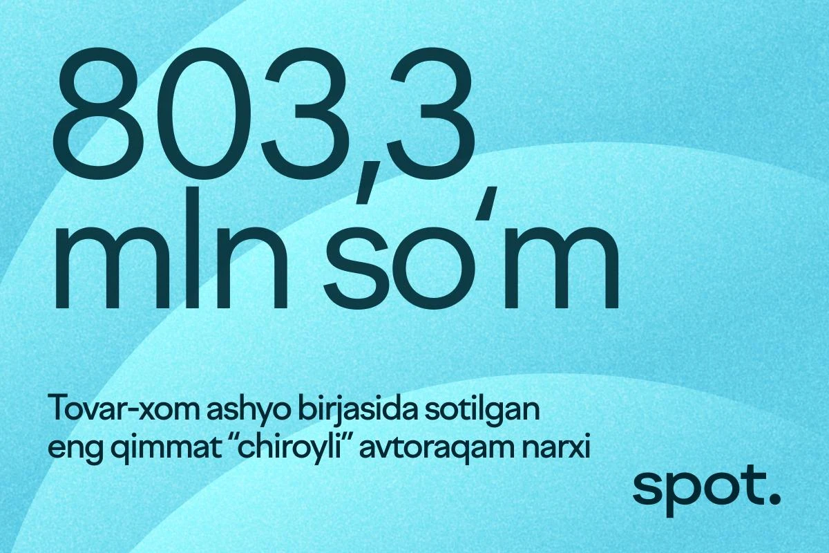 Auksionda chiroyli avtomobil raqami 803,3 million so‘mga sotildi