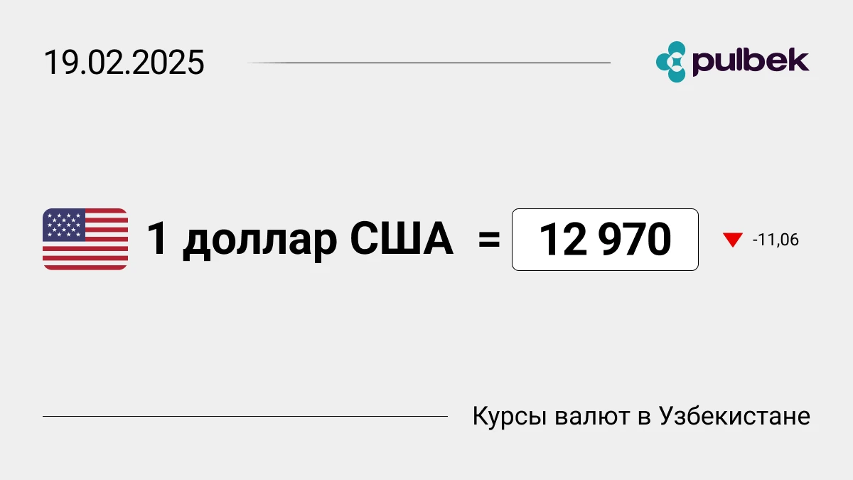 Курс доллара в Узбекистане сегодня 19 февраля 2025: конвертер валют USD-UZS