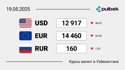 Курсы валют в Узбекистане на 19 мая 2025: сколько сегодня стоит доллар, евро и рубль?