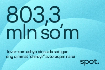 Auksionda chiroyli avtomobil raqami 803,3 million so‘mga sotildi