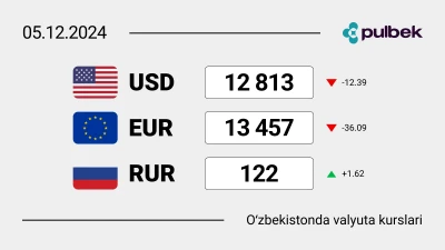 2024-yil 5-dekabr holatiga Oʻzbekistonda valyutalar kursi: narx tez surʼatda pasaymoqda