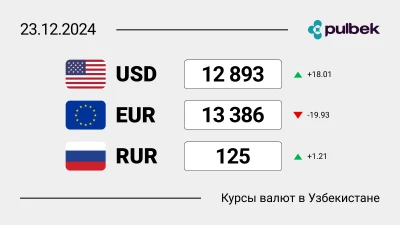 Курсы валют в Узбекистане на 23 декабря 2024: доллар укрепляется