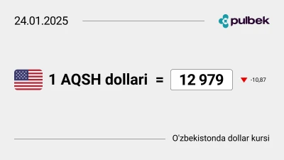 Oʻzbekistonda 2025-yil 24-yanvar kuni dollar kursi: oʻsmoqdami yoki pasaymoqda?