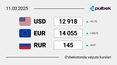 O‘zbekistonda 2025-yil 11-mart holatiga ko‘ra valyutalar kursi: dollar ishonchli o‘sishini namoyish qilmoqda